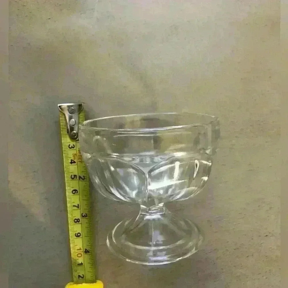 Vintage Clear Heavy Glass Dessert Cups set of 4 - Picture 4 of 6